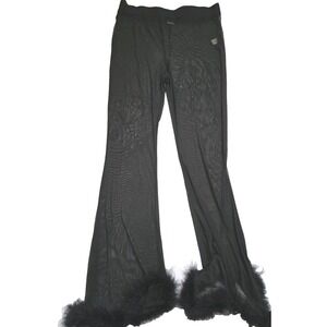IHeartRaves Black Sheer Mesh Flare Pants High Waist Rave‎ Festival 2XL